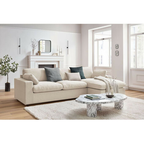 BOBOCHIC - Canapé d'angle fixe réversible BELAIR   Beige