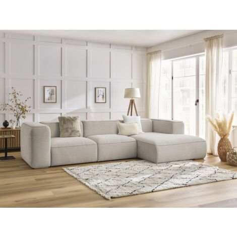 BOBOCHIC - Canapé d'angle fixe ZEPHYR Angle droit  Beige