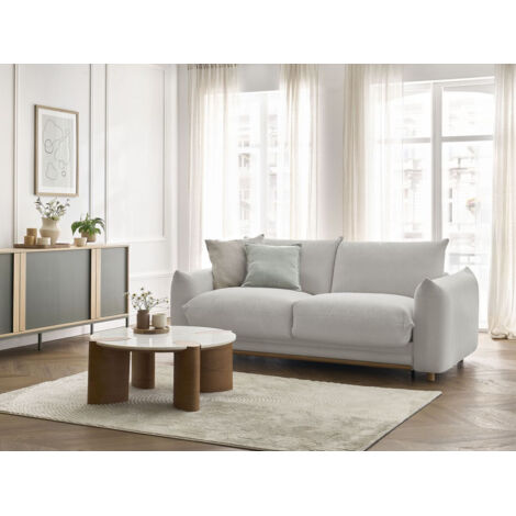 BOBOCHIC - Canapé droit convertible ERNEST ouverture express  160x190 Gris clair