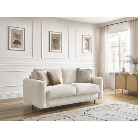 BOBOCHIC - Canapé droit convertible NOUVEAU COCOONE ouverture express tissu lisse  160x200 Beige