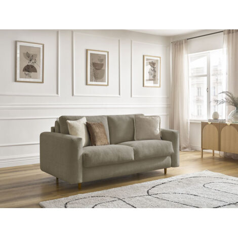 BOBOCHIC - Canapé droit convertible NOUVEAU COCOONE ouverture express tissu texturé  140x200 Taupe