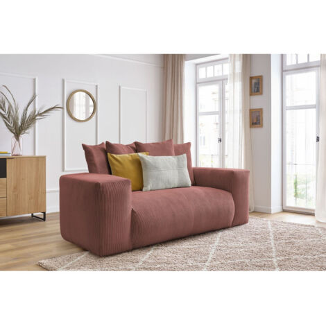 BOBOCHIC - Canapé droit fixe 2 places VOLTAIRE Rose