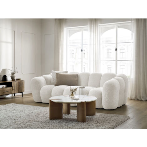 Bobochic – Canapé droit fixe 3 places – Tissu 100% polyester – Longueur 232 cm – Largeur 106 cm – Confort optimal pour salon moderne