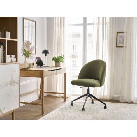 BOBOCHIC - Chaise de bureau LALIE tissu texturé et pietement à roulettes avec hauteur ajustable   Vert