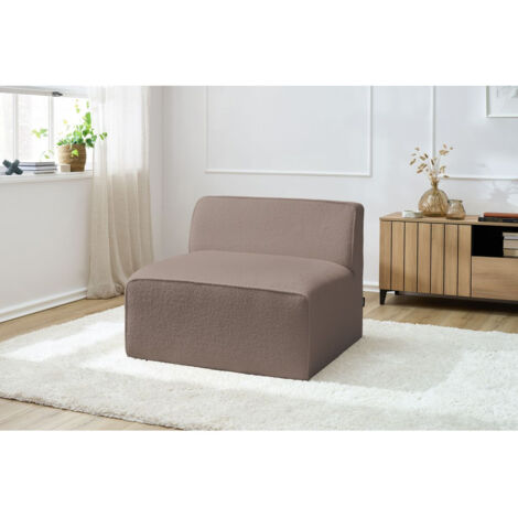BOBOCHIC - Chauffeuse 1 place pour canapé modulable MEGEVE tissu bouclette   Marron