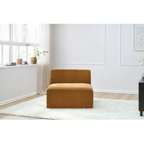 BOBOCHIC - Chauffeuse 1 place pour canapé modulable MEGEVE tissu texturé   Jaune