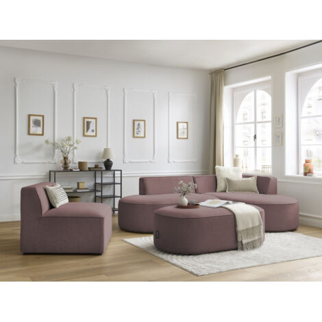 BOBOCHIC - Chauffeuse 1 place pour canapé modulable ROUSSEAU tissu chiné   Rose