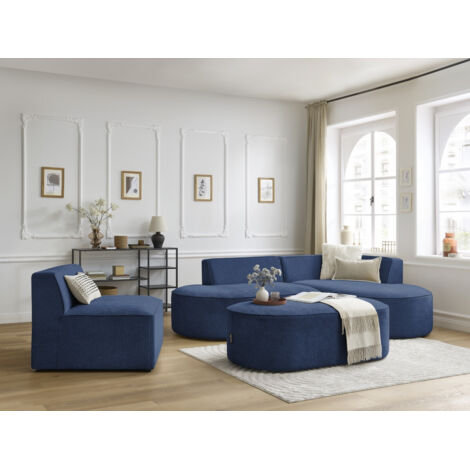 BOBOCHIC - Chauffeuse 1 place pour canapé modulable ROUSSEAU tissu texturé   Bleu foncé