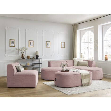 BOBOCHIC - Chauffeuse 1 place pour canapé modulable ROUSSEAU velours côtelé   Violet