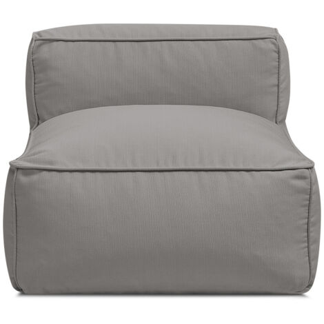 BOBOCHIC - Chauffeuse 1 place sans accoudoir pour canapé de jardin modulable GIULIA avec bâche de protection   Gris foncé