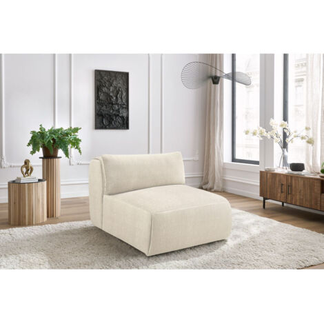 BOBOCHIC - Chauffeuse 1 place sans accoudoir pour canapé modulable JEANNE tissu velours   Beige