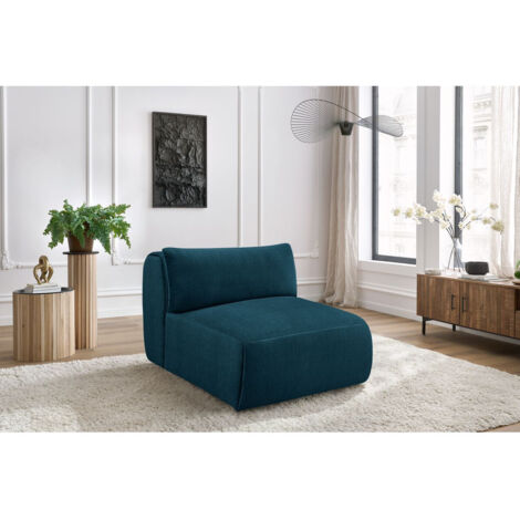 BOBOCHIC - Chauffeuse 1 place sans accoudoir pour canapé modulable JEANNE tissu velours   Bleu foncé