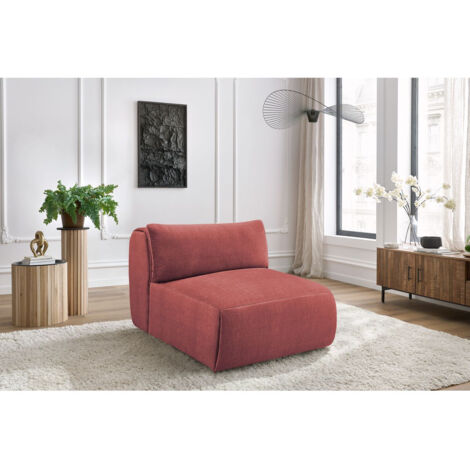 BOBOCHIC - Chauffeuse 1 place sans accoudoir pour canapé modulable JEANNE tissu velours Orange