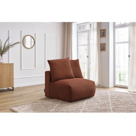 BOBOCHIC - Chauffeuse 1 place sans accoudoir pour canapé modulable VOLTAIRE   Orange