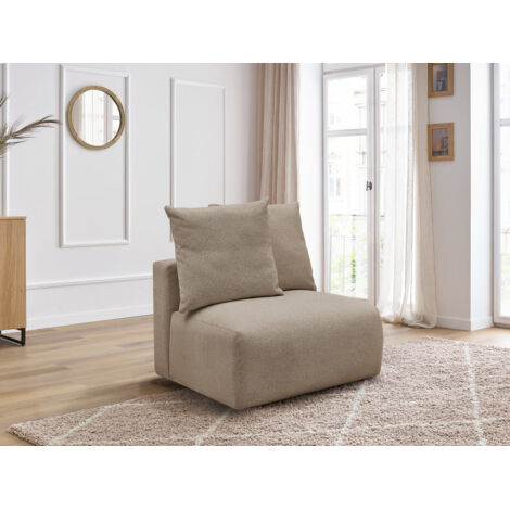 BOBOCHIC - Chauffeuse 1 place sans accoudoir pour canapé modulable VOLTAIRE tissu chiné   Taupe