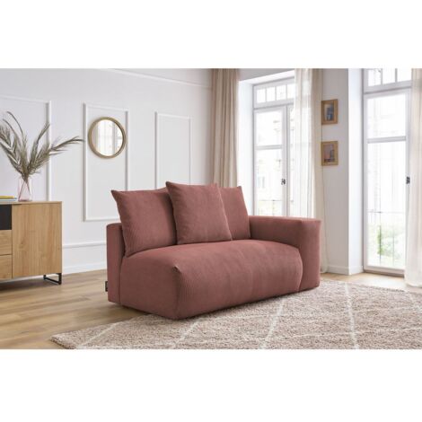 BOBOCHIC - Chauffeuse 2 places avec accoudoir pour canapé modulable VOLTAIRE Angle droit Rose