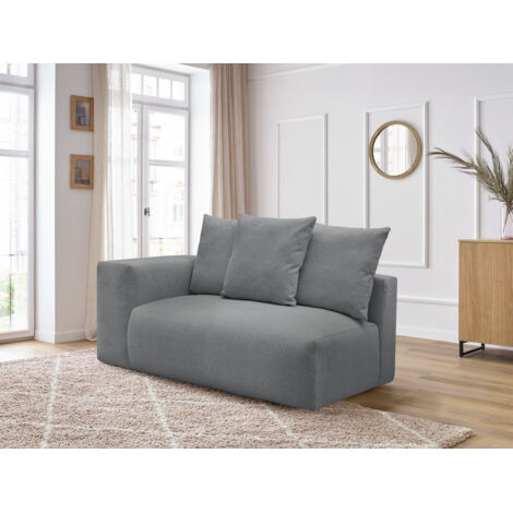 BOBOCHIC - Chauffeuse 2 places avec accoudoir pour canapé modulable VOLTAIRE tissu chiné Angle gauche  Gris foncé