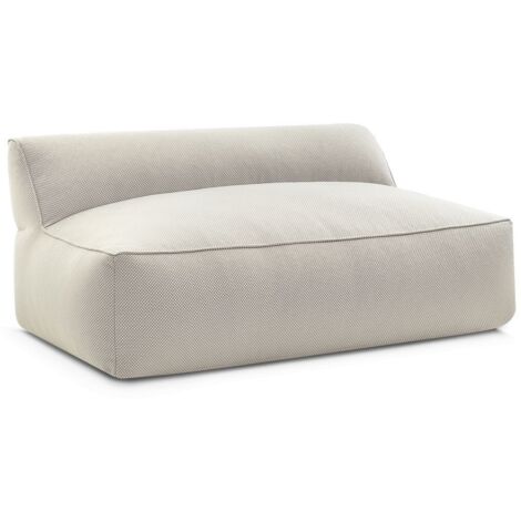 BOBOCHIC - Chauffeuse 2 places sans accoudoir pour canapé de jardin modulable RIVIERA tissu chiné   Beige