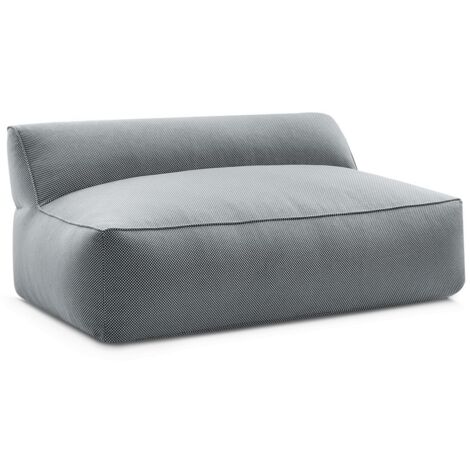 BOBOCHIC - Chauffeuse 2 places sans accoudoir pour canapé de jardin modulable RIVIERA tissu chiné Noir
