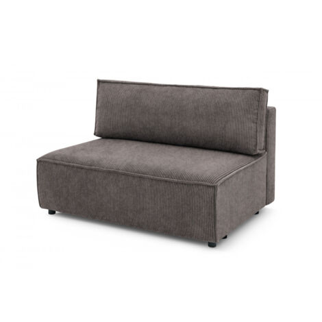 BOBOCHIC - Chauffeuse 2 places sans accoudoir pour canapé modulable NIHAD tissu velours côtelé Marron