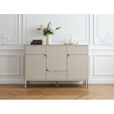 Bobochic – Commode 3 tiroirs 3 portes 130 cm – Design moderne et épuré – Espace de rangement optimisé pour chambre ou salon