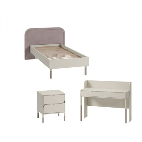 BOBOCHIC - Ensemble lit enfant BOREO avec bureau 2 tiroirs + chevet