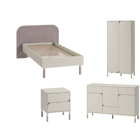 BOBOCHIC - Ensemble lit enfant BOREO avec commode + armoire + chevet