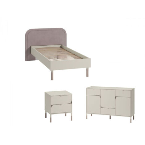 BOBOCHIC - Ensemble lit enfant BOREO avec commode + chevet