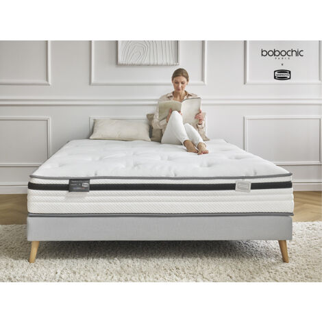 BOBOCHIC - Ensemble matelas hybride + sommier BRIENNE édition limitée BOBOCHIC x SIMMONS  140x190
