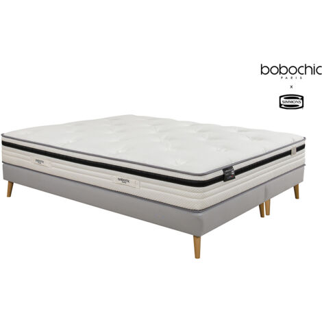 BOBOCHIC - Ensemble matelas hybride + sommier BRIENNE édition limitée BOBOCHIC x SIMMONS 2x80x200