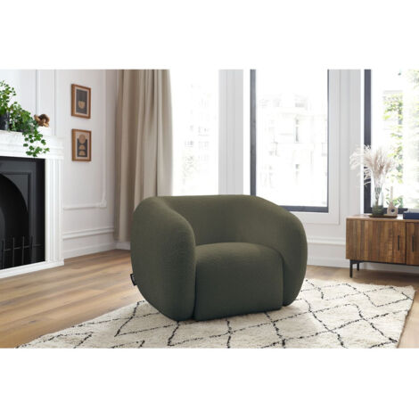 BOBOCHIC - Fauteuil CELINE tissu bouclette   Vert