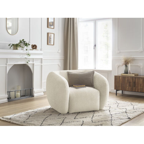 BOBOCHIC - Fauteuil CELINE tissu texturé   Beige