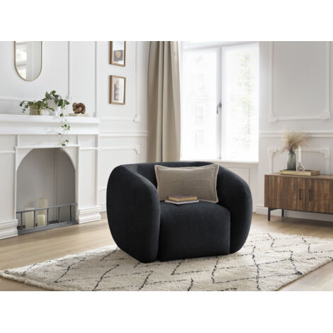 BOBOCHIC - Fauteuil CELINE tissu texturé   Noir