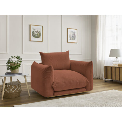 BOBOCHIC - Fauteuil ERNEST tissu velours côtelé Orange