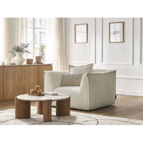 BOBOCHIC - Fauteuil GIORGIA tissu bouclette   Beige