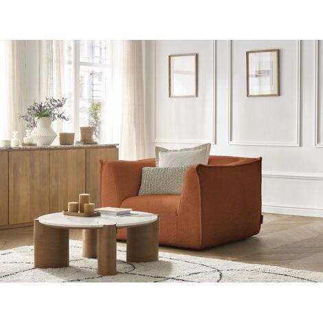 BOBOCHIC - Fauteuil GIORGIA tissu bouclette Orange