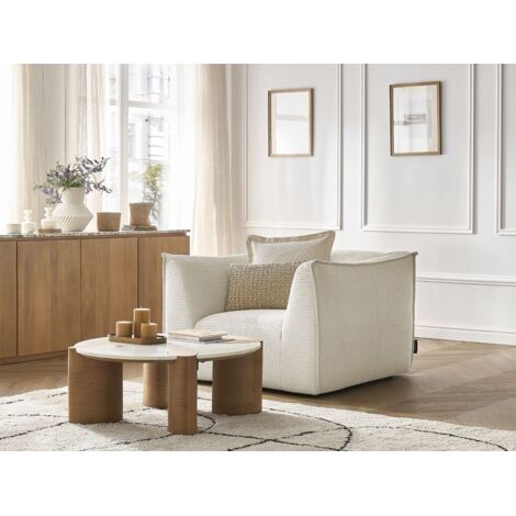 BOBOCHIC - Fauteuil GIORGIA velours côtelé   Beige