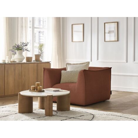 BOBOCHIC - Fauteuil GIORGIA velours côtelé Orange