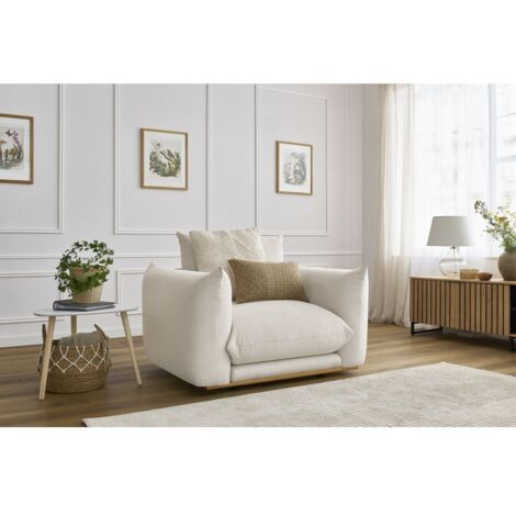 Bobochic – Fauteuil relax ERNEST beige – Tissu 92% polyester – Ultra moelleux – Dimensions 123x106x86 cm – Fabrication Europe