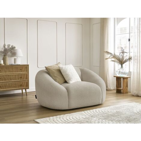 BOBOCHIC - Fauteuil TINA tissu bouclette   Beige