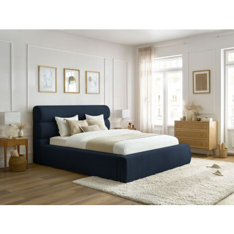 BOBOCHIC - Lit coffre JAGNA  140x190 Bleu foncé