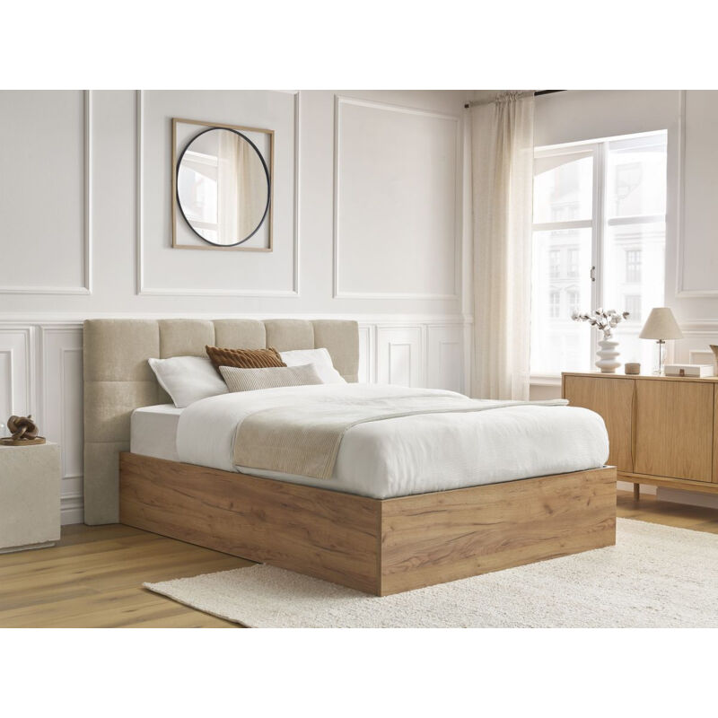 Lit coffre kumo 160x200 Beige - Bobochic