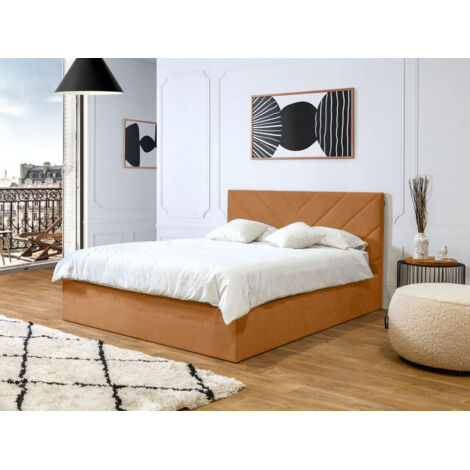BOBOCHIC - Lit coffre ROMANE  140x190 Orange