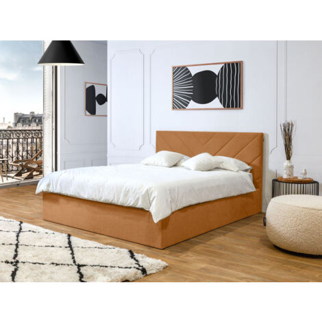 BOBOCHIC - Lit coffre ROMANE  160x200 Orange