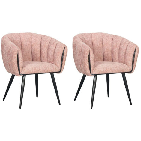 BOBOCHIC - Lot de 2 chaises ADA tissu velours   Rose
