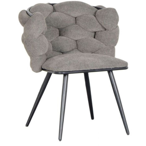 BOBOCHIC - Lot de 2 chaises CHLOE Tissu texturé   Gris foncé