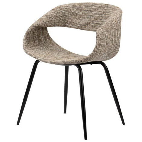 BOBOCHIC - Lot de 2 chaises ISABELLE tissu texturé Gris