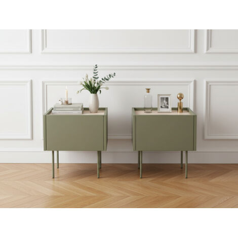 BOBOCHIC - Lot de 2 chevets 1 tiroir ATLAS   Vert
