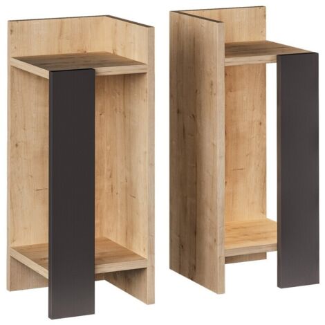 Bobochic – Lot de 2 tables de chevet 60 cm – Panneaux de particules 100% mélaminés – Dimensions 25x27 cm – Style moderne et fonctionnel