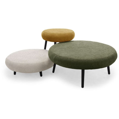 BOBOCHIC - Lot de 3 poufs EDEN tissu texturé   Multicolore
